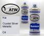 Preview: Kia, Crystal Silver Metallic, C4: 400ml Sprühdose + 400ml Klarlack - Set, von ATW Autoteile West.